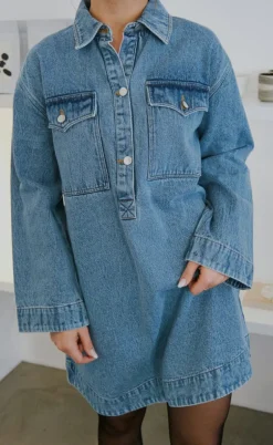 Neo Noir Kjole - Paras Denim - Smoke Blue