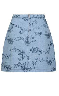Neo Noir Nederdel - Gabani Embrodiery - Blue