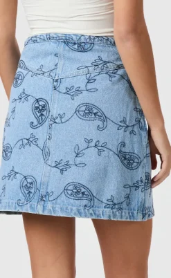 Neo Noir Nederdel - Gabani Embrodiery - Blue