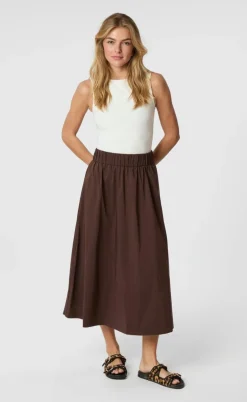 Neo Noir Nederdel - Yara Poplin - Dark Brown