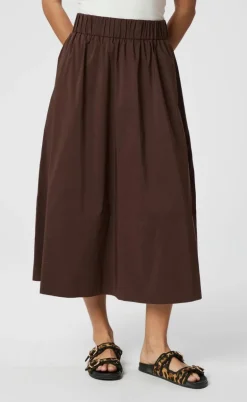 Neo Noir Nederdel - Yara Poplin - Dark Brown