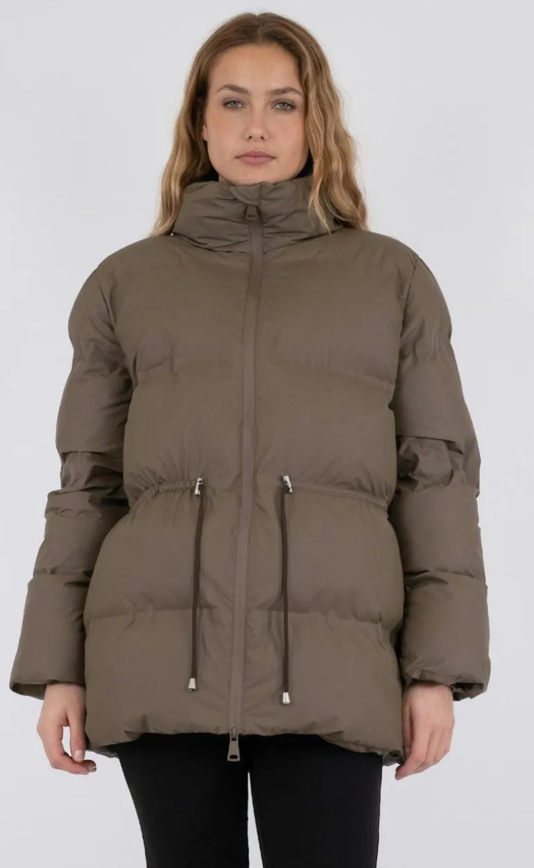 Neo Noir Puffer Jakke - Mayra - Dark Taupe