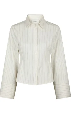 Neo Noir Skjorte - Rosa Pinstripe - White