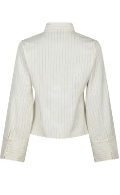 Neo Noir Skjorte - Rosa Pinstripe - White
