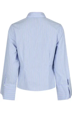 Neo Noir Skjorte - Rosa Stripe - Light Blue