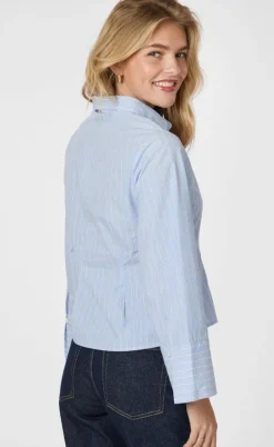 Neo Noir Skjorte - Rosa Stripe - Light Blue