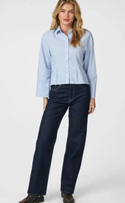 Neo Noir Skjorte - Rosa Stripe - Light Blue