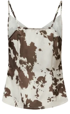 Neo Noir Top - Lindy Cow Print - Brown