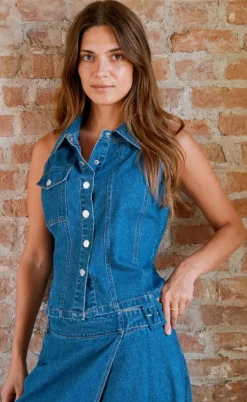 Neo Noir Top - Sylvie - Blue