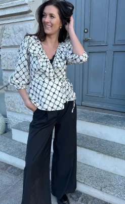 Noella Bluse - Kolina - Ivory Black