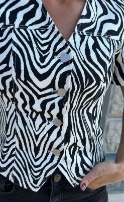 Noella Bluse - Stormina - Taleah Zebra Print
