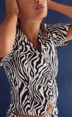 Noella Bluse - Stormina - Taleah Zebra Print