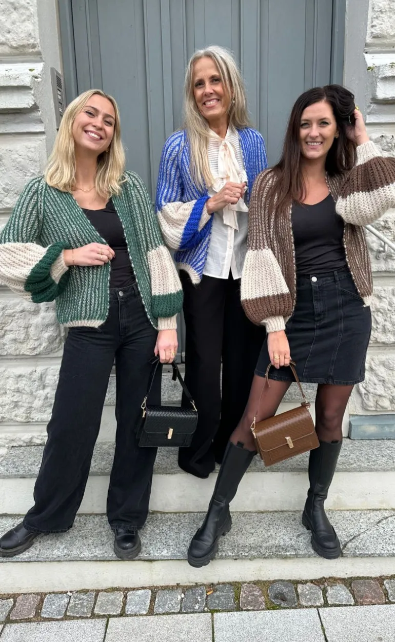 Noella Cardigan - Liana - Beige/Bottle Green