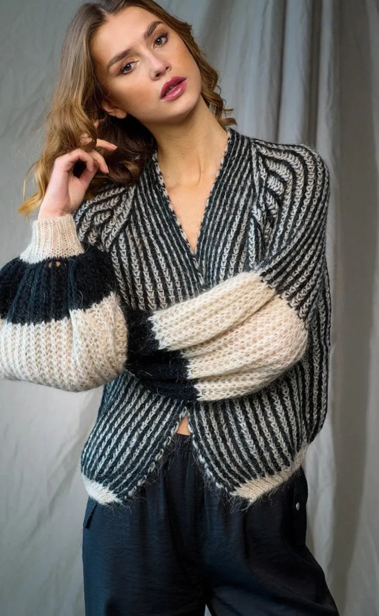 Noella Cardigan - Liana - Cream/Black