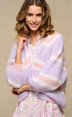 Noella Cardigan - Vera - Lilac/Rose/White Mix