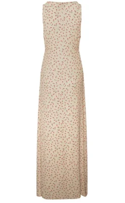 Noella Kjole - Sicily - Cream/Red Mini Flower