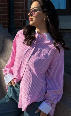 Noella Skjorte - Lakelynn - Carsyn Pink Stripe