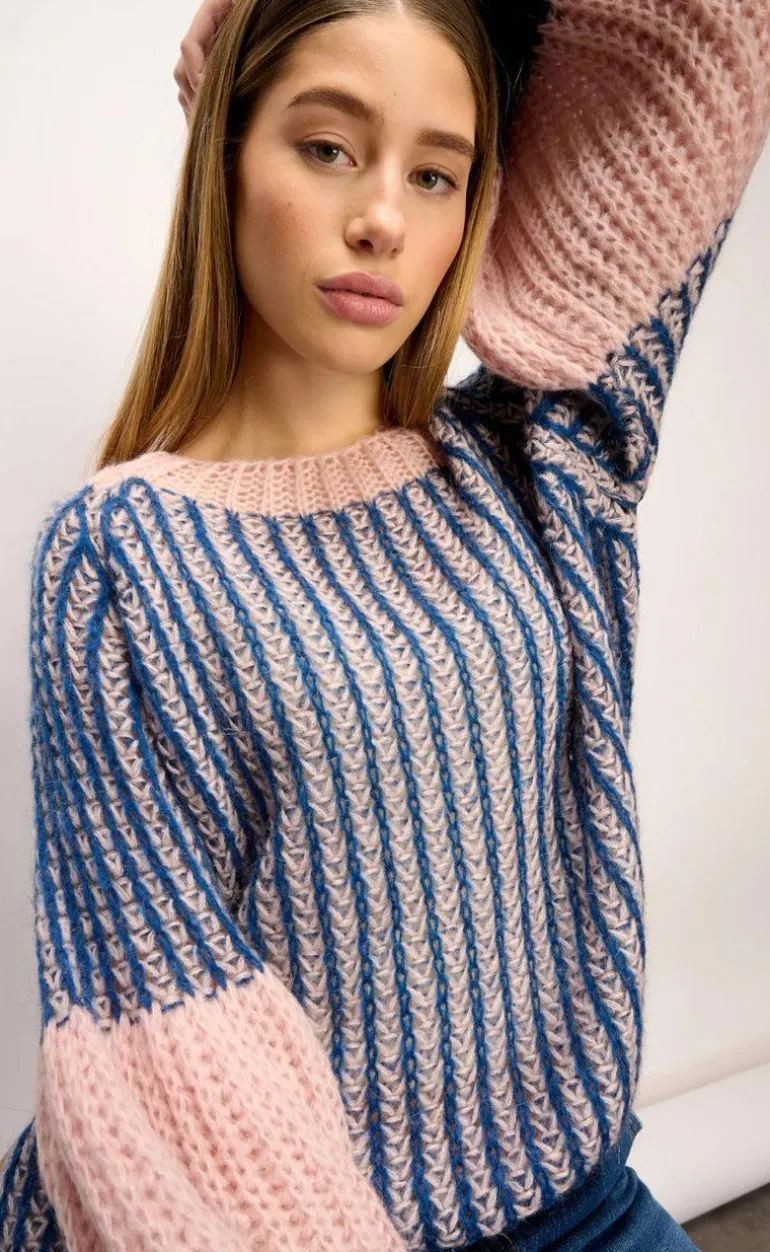 Noella Sweater - Liana - Rose/Navy