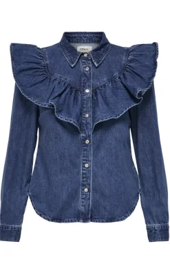 ONLY Bluse - Indigo - Dark Blue Denim