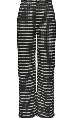 ONLY Bukser - Eva Stripe - Black/Cloud Dancer