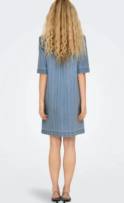 ONLY Kjole - Asta - Light Blue Denim Stripe