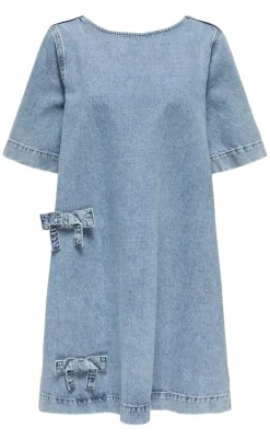 ONLY Kjole - Gigi Bow - Light Blue Denim