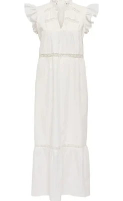 ONLY Kjole - Sunny Capsl Frill - Cloud Dancer