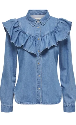 ONLY Skjorte - Indigo - Medium Blue Denim