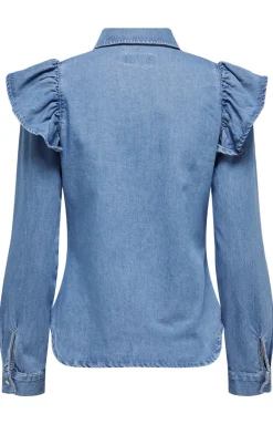 ONLY Skjorte - Indigo - Medium Blue Denim
