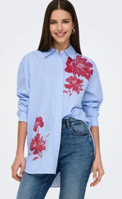 ONLY Skjorte - Laura Life - Bright White/Flower
