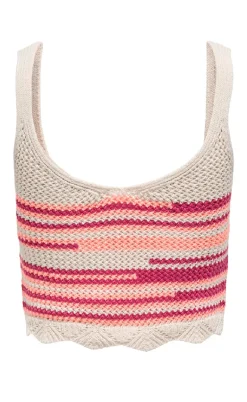 ONLY Top - Merida Life - Fuchsia Fedora Ecru/Papaya Punch