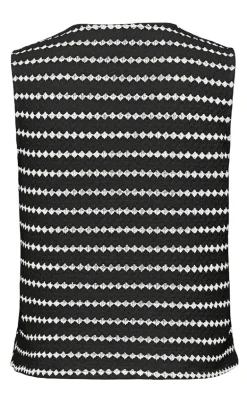 ONLY Vest - Eva Stripe - Black/Cloud Dancer