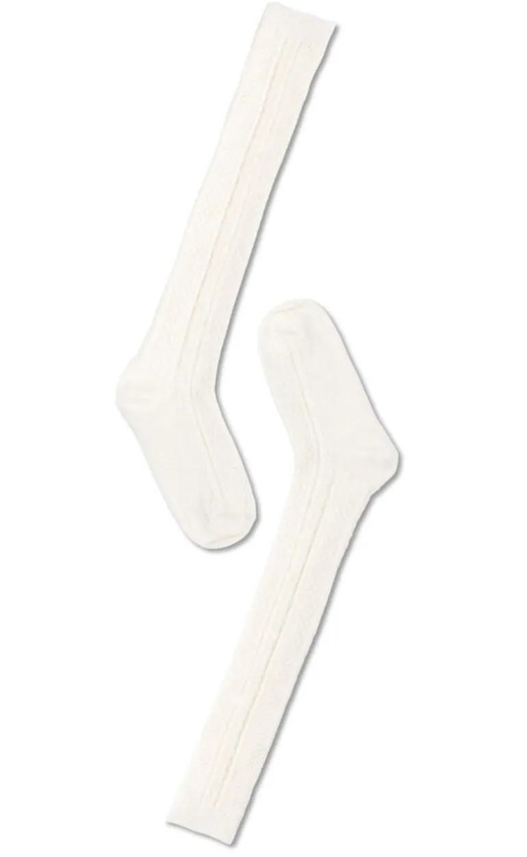 Oroblu Strømper - Woman Wool Cable Over Knee - Off White