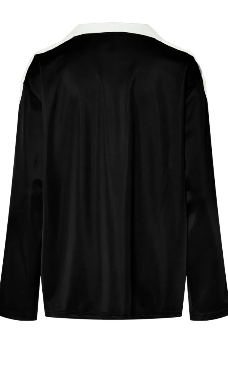Pieces Bluse - Grace - Black/Bright White