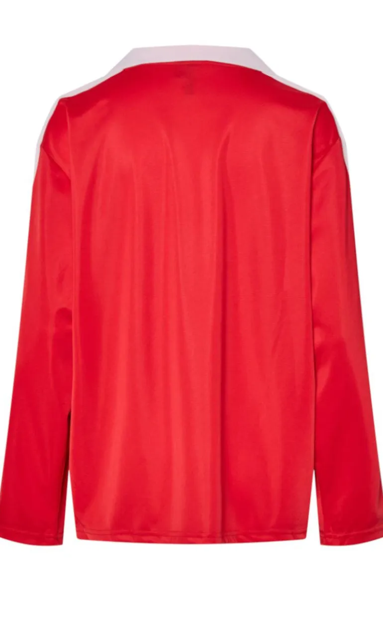 Pieces Bluse - Grace - High Risk Red/Pink A Boo Stripe