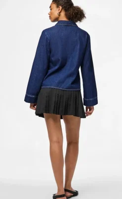 Pieces Bluse - Ofelia Bow - Medium Blue
