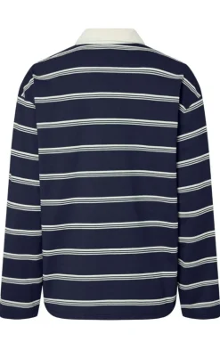 Pieces Bluse - Sadie - Maritime Blue/Cloud Dancer