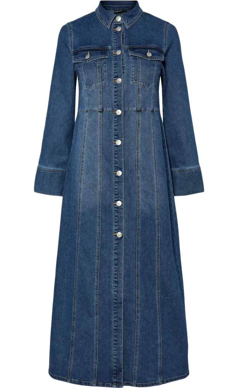 Pieces Kjole - Femma - Medium Blue Denim