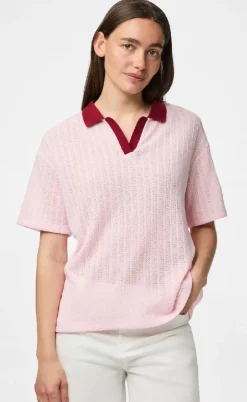 PIECES Top - Alysia - Pink Tulle/Rhubarb