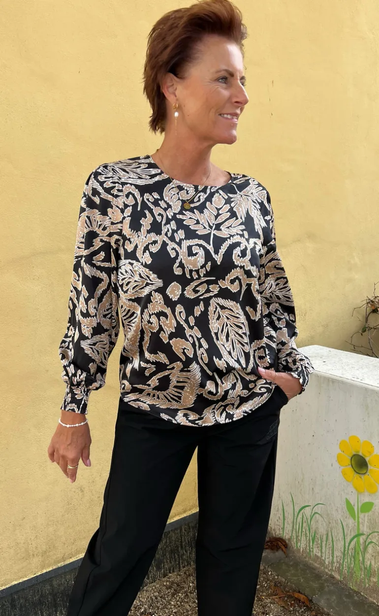 Say INA Copenhagen Bluse - Chili - Brown Leaf