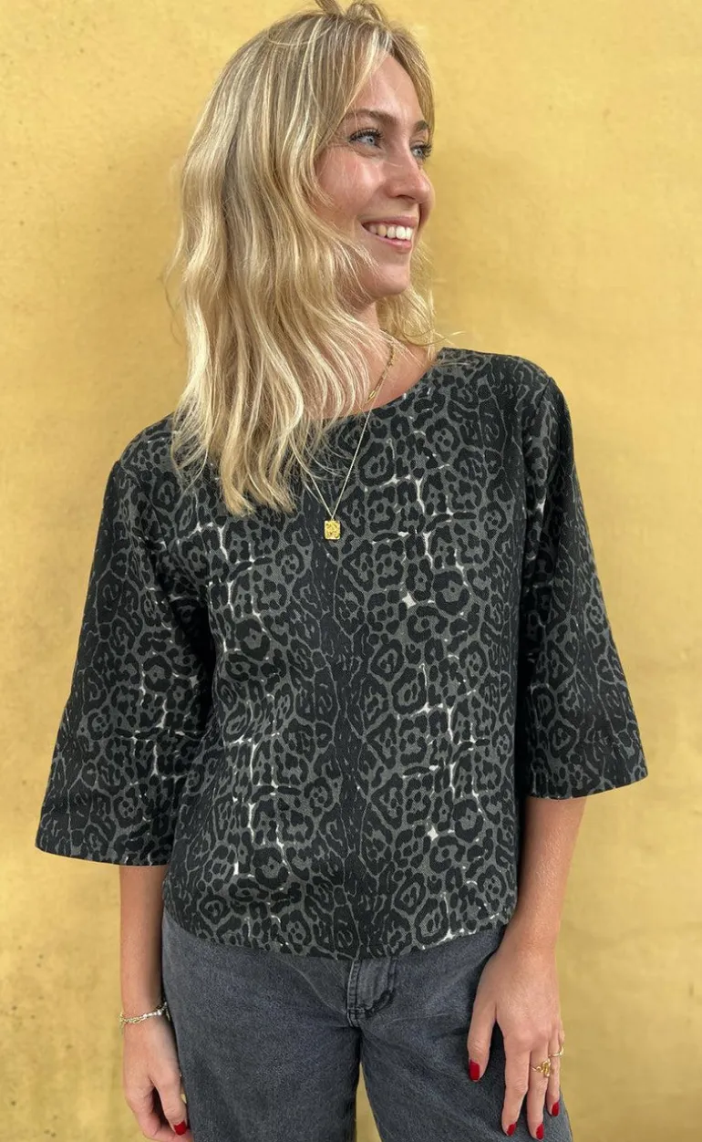 Say INA Copenhagen Bluse - Lara - Grey Leopard