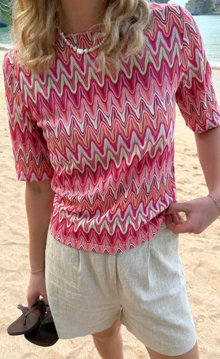 Say INA Copenhagen Bluse - Diana - Pink Zig Zag