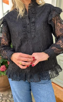 Say INA Copenhagen Bluse - Pia Lace - Black
