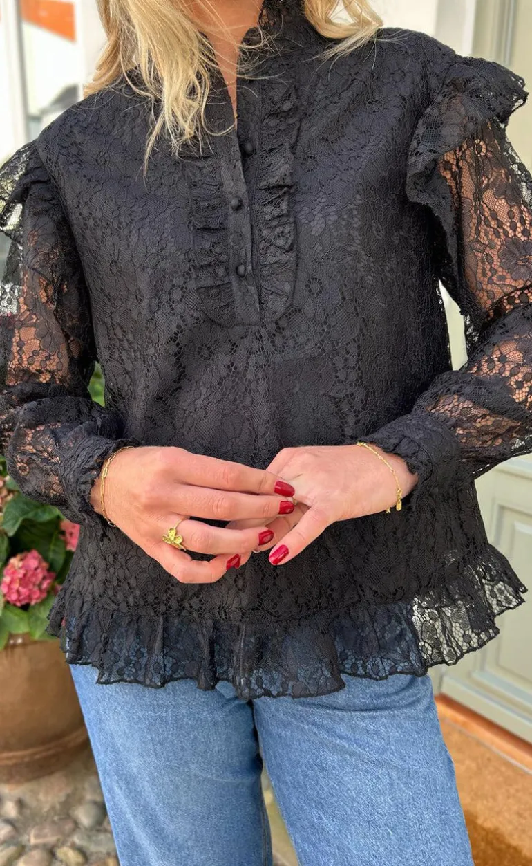 Say INA Copenhagen Bluse - Pia Lace - Black
