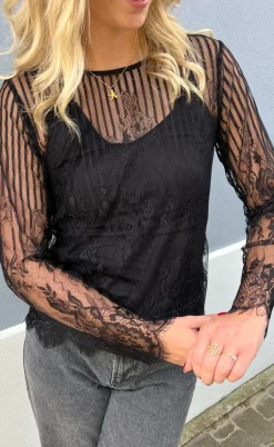 Say INA Copenhagen Bluse - Lissa Lace - Black