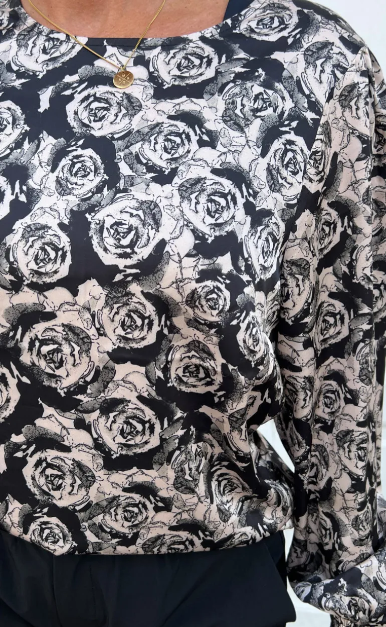 Say INA Copenhagen Bluse - Chili - Black Roses