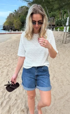 Say INA Copenhagen Bluse - Diana - White Zig Zag