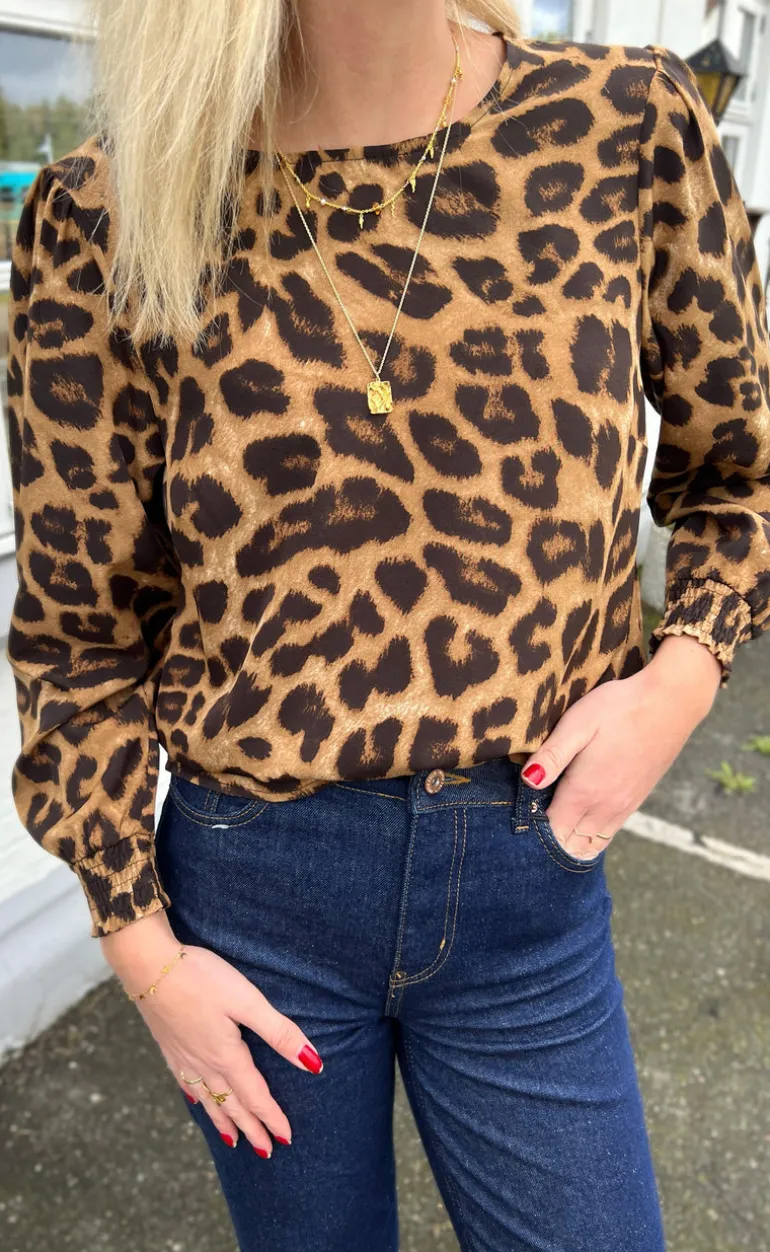 Say INA Copenhagen Bluse - Chili - Leopard