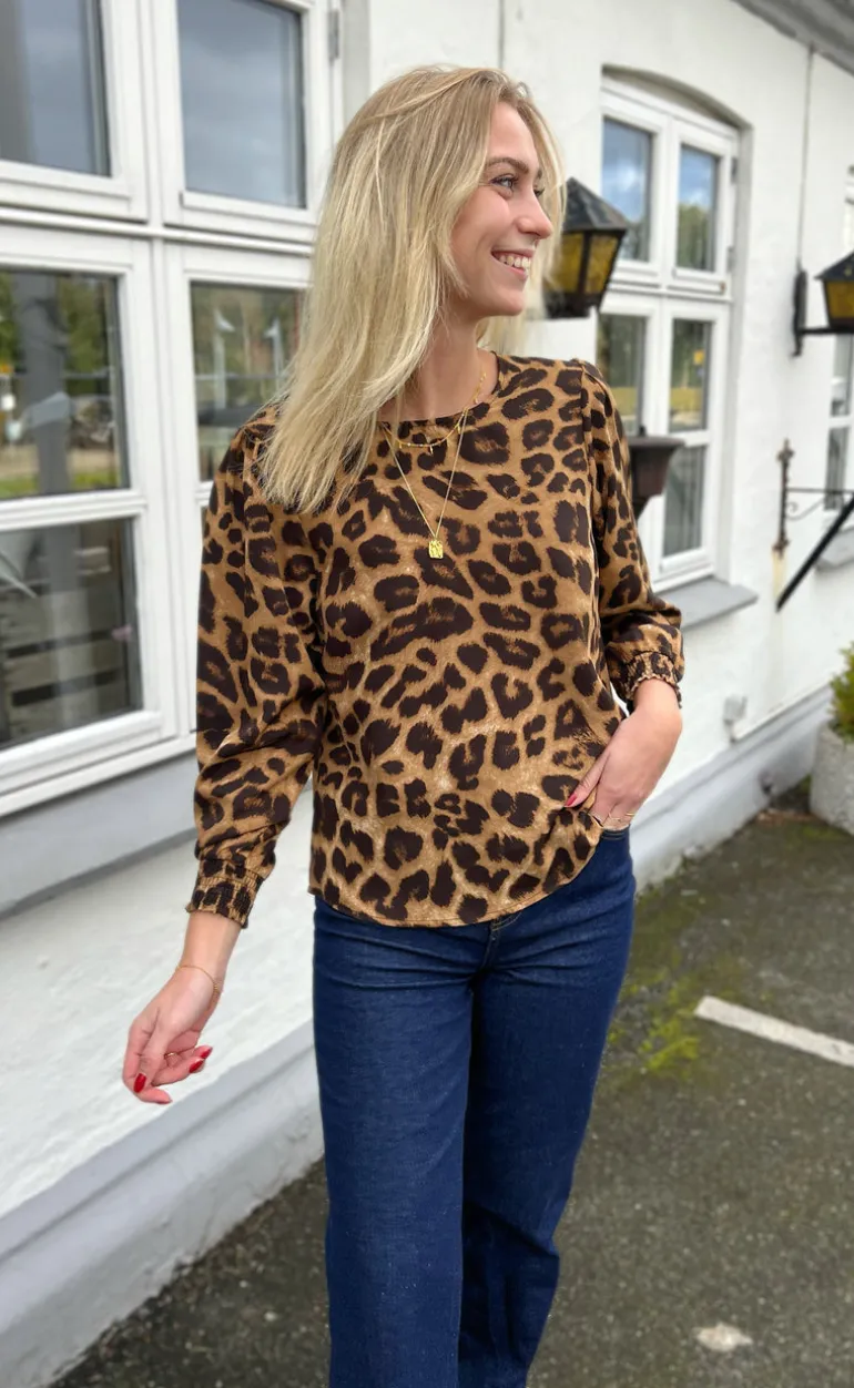 Say INA Copenhagen Bluse - Chili - Leopard
