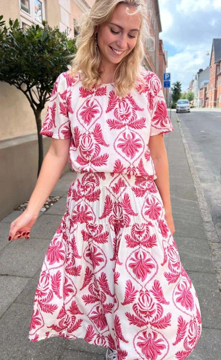 Say INA Copenhagen Bluse - Vicky - White/Pink Paisley